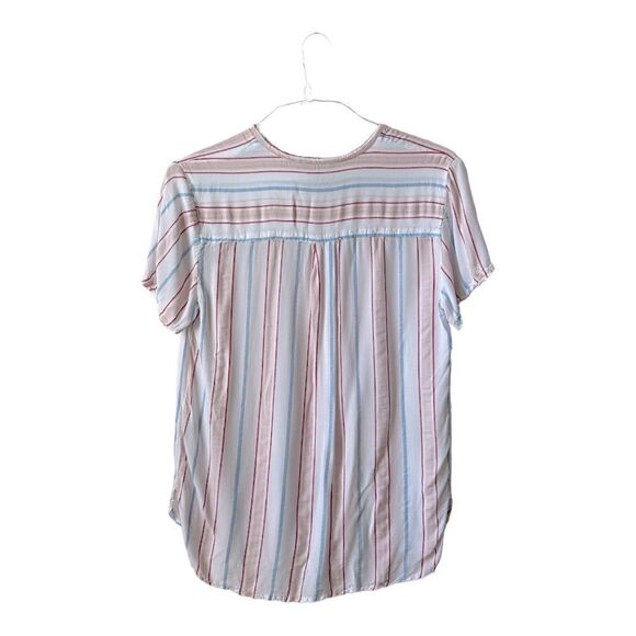 MAX EDITION Striped Tie Front Button down Size L - Picture 3 of 10